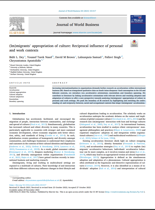 (Im)migrants’ appropriation of culture: Reciprocal influence of personal and work contexts 