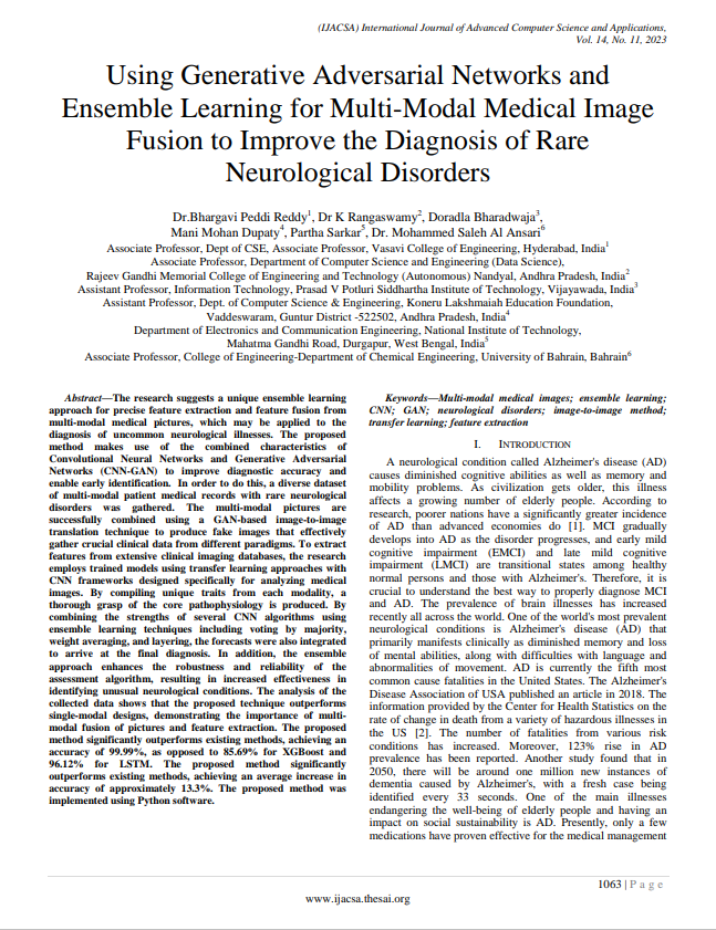 Using Generative Adversarial Networks and Ensemble Learning for Multi-Modal Medical Image Fusion to Improve the Diagnosis of Rare Neurological Disorders