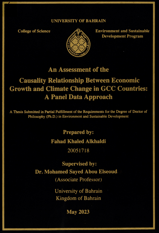 An Assessment of the Causality Relationship Between Economic Growth and Climate Change in GCC Countries: A Panel Data Approach