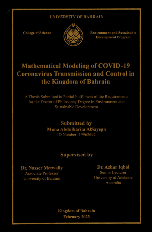 Mathematical Modeling of COVID-19 Coronavirus Transmission and Control in the Kingdom of Bahrain