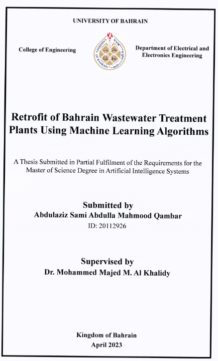 Retrofit of Bahrain Wastewater Treatment Plants Using Machine Learning Algorithms