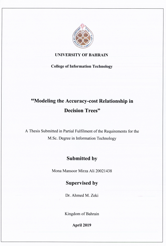 Modeling the Accuracy-cost Relationship in Decision Trees