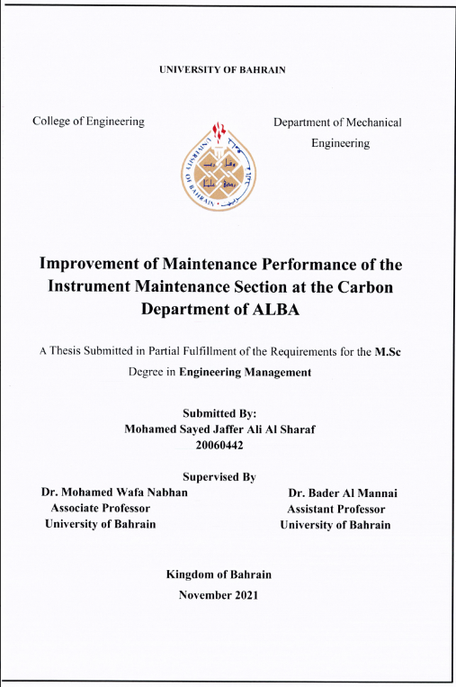 Improvement of Maintenance Performance of the Instrument Maintenance Section at the Carbon Department of ALBA
