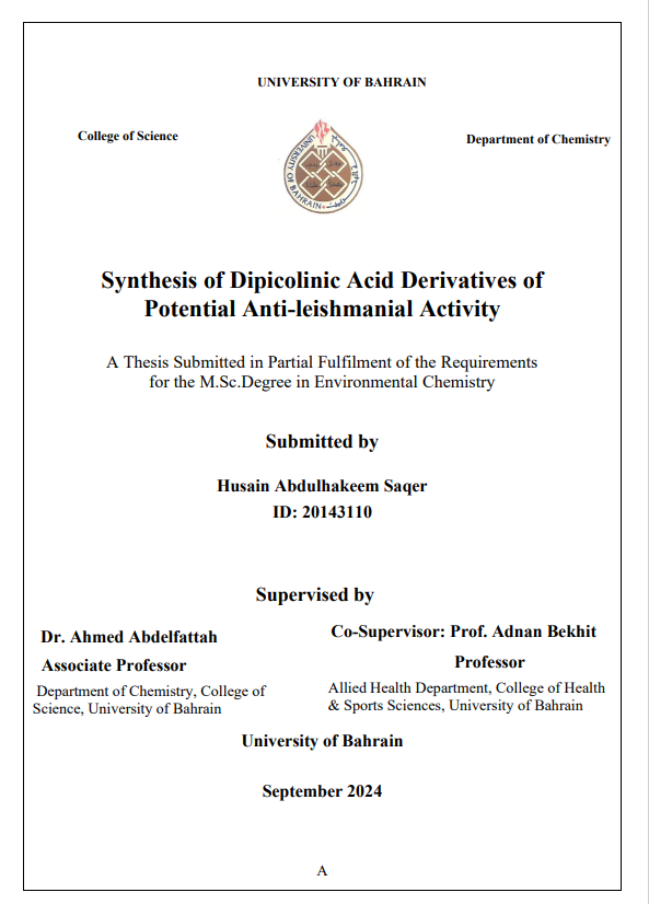 Synthesis of Dipicolinic Acid Derivatives of Potential Anti-leishmanial Activity