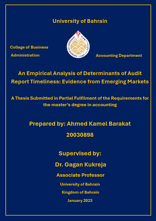 An Empirical Analysis of Determinants of Audit  Report Timeliness: Evidence from Emerging  Markets 