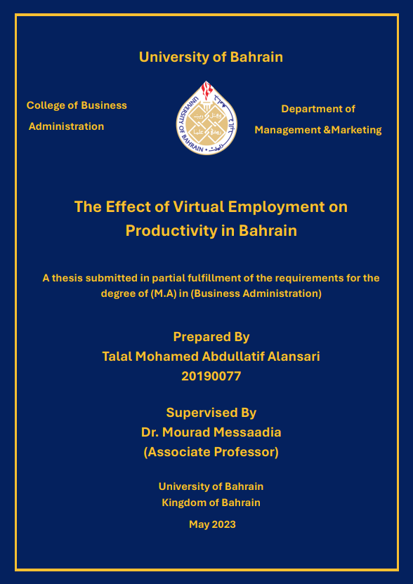 The Effect of Virtual Employment on Productivity in Bahrain