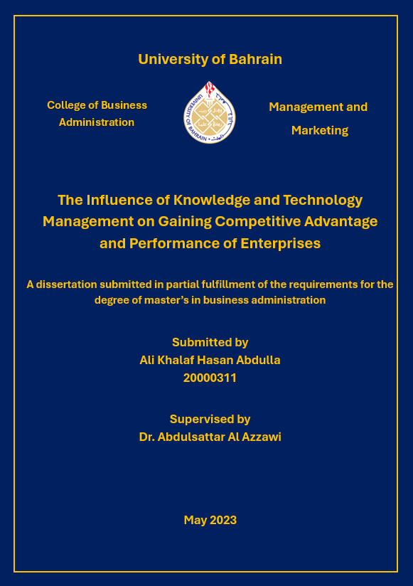 The Influence of Knowledge and Technology Management on Gaining Competitive Advantage and Performance of Enterprises
