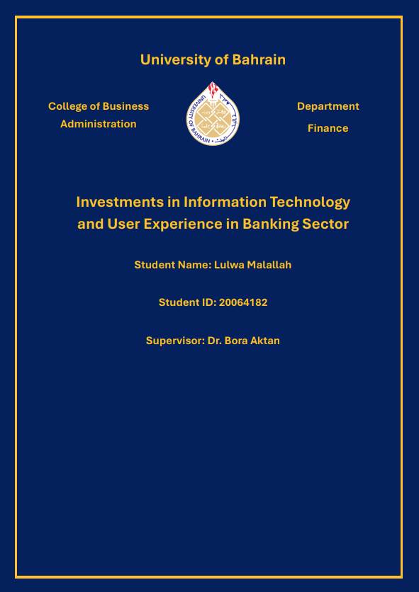 Investments in Information Technology and User Experience in Banking Sector