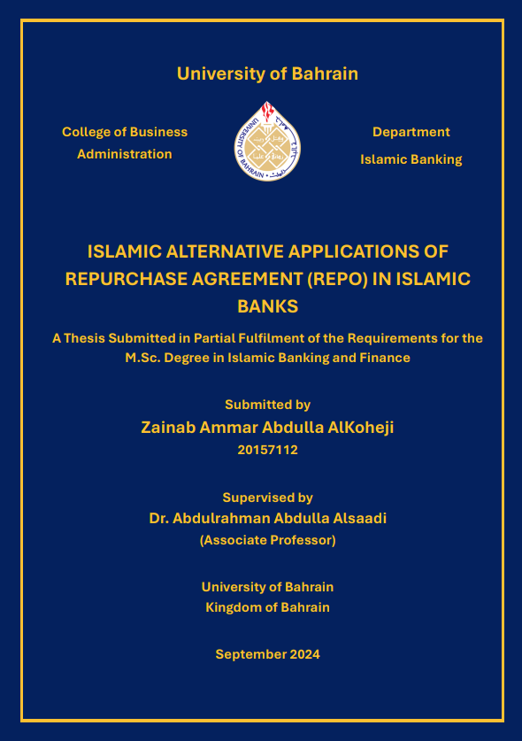 Islamic Alternative Applications of Repurchase Agreement Repo in Islamic Banks