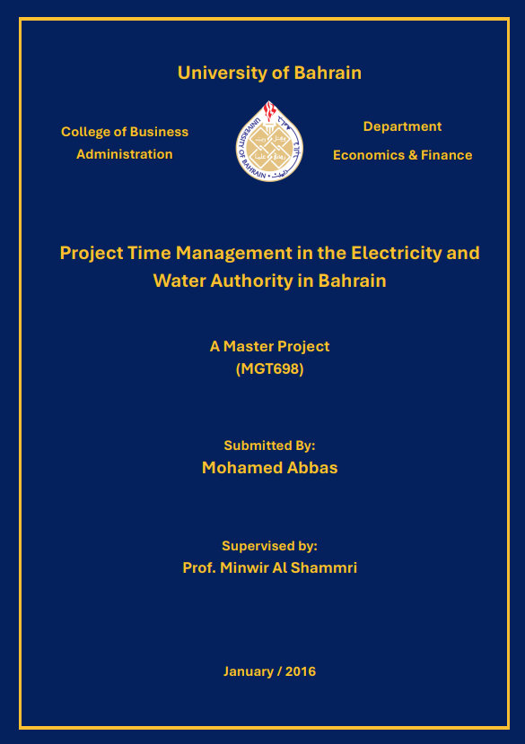 Project Time Management in the Electricity and Water Authority in Bahrain 