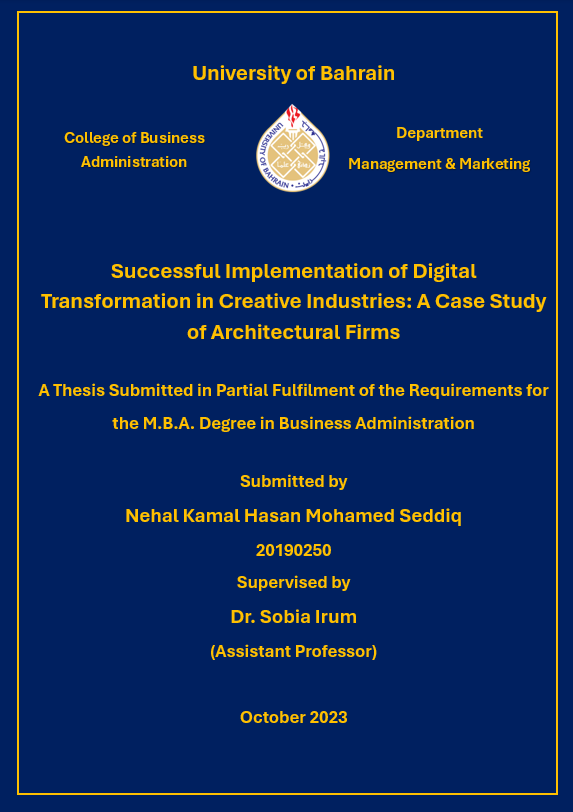 Successful Implementation of Digital Transformation in Creative Industries: A Case Study of Architectural Firms