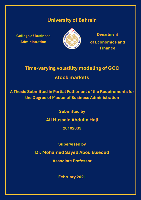 Time-varying volatility modeling of GCC stock markets